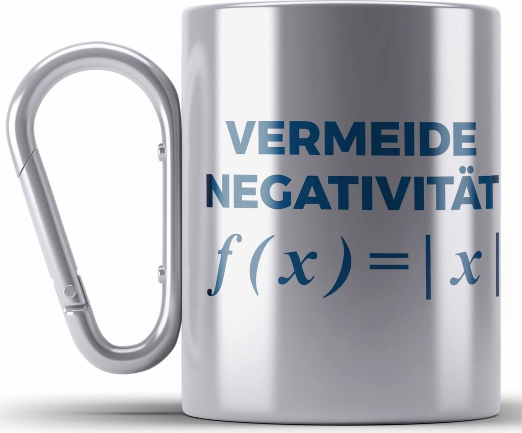 Trendation - Mathelehrer Edelstahl Tasse Karabiner Mathematiker Physik Edelstahl Tasse Karabinern Spruch Lustig Karabiner Edelstahl Tasse Karabiner...