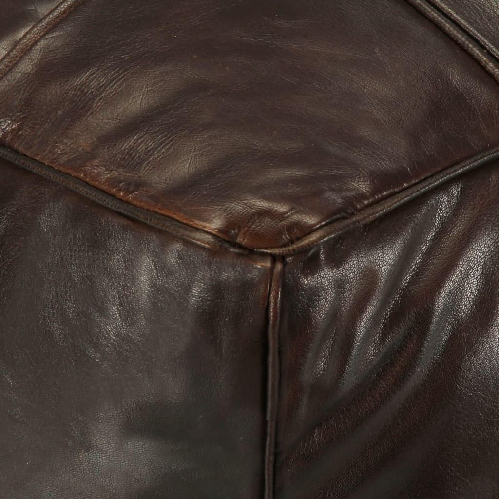 vidaXL Pufa ciemnobrązowa 60 x 60 x 30 cm Prawdziwa kozia Zdjęcie produktu 