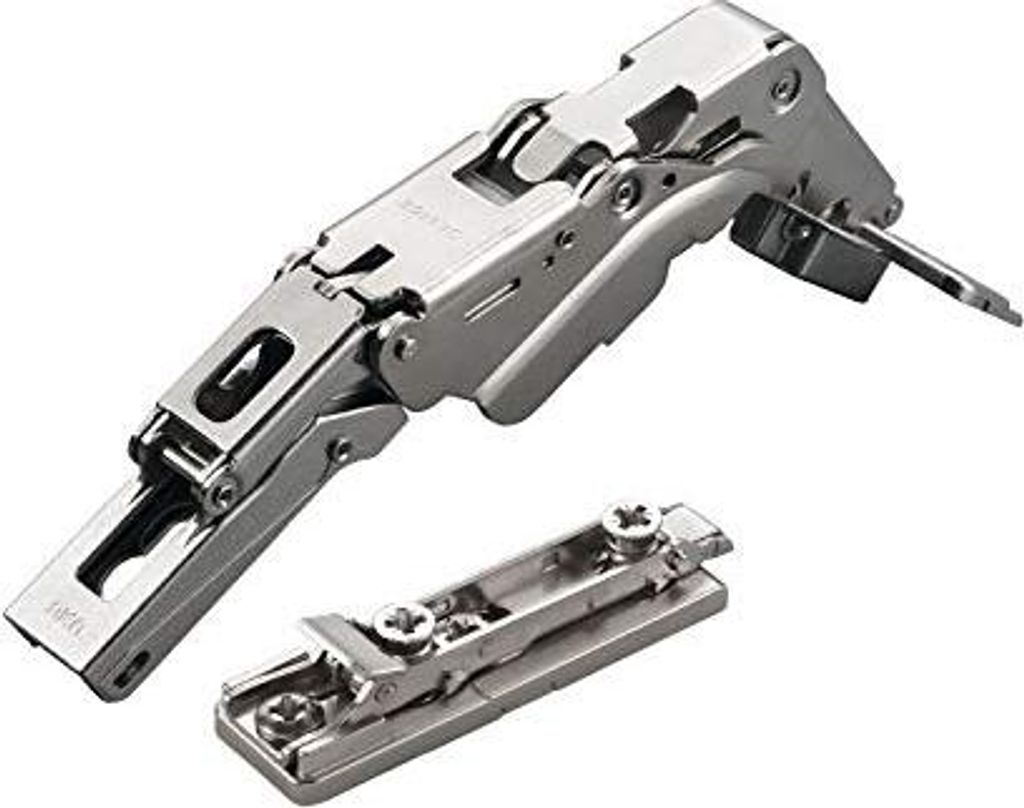 2 x Salice Topfband 155° Serie 200 Bohrbild T45 Eckanschlag inkl. Linear-Montageplatte Höhe 6 mm mit vormontierten Euroschrauben und Exzentervers...