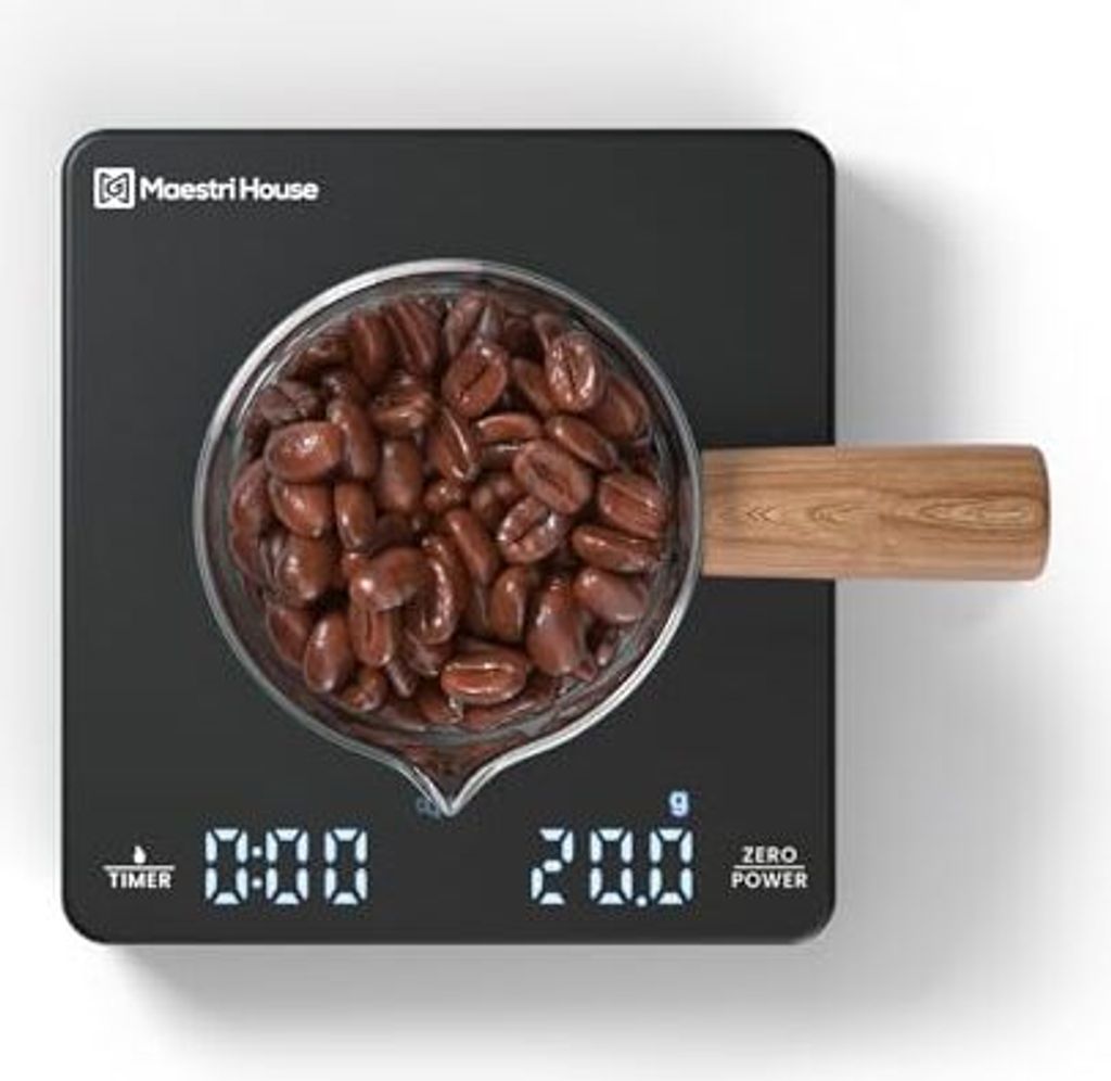 Maestri House Mini Coffee Scales Timer, wiederaufladbare Espresso-Skala, 2 kg / 0,1 g Präzisions-Überguss, tragbare digitale Küche Automatische ...
