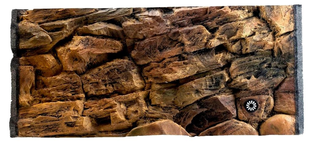 3D Aquarium Rückwand, 120x50 cm, Strukturwand in Felsoptik, handgefertigte Rückwand für Aquarien, tierfreundlich, einfacher Einbau, Naturstein-D...