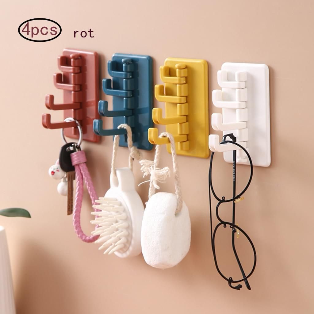 Neu 3 Stück Selbstklebende Nahtlose Klebehaken Drehbare Starke Stick Haken Küche Wand Halter Schlüssel Halter Wand Halter Bad