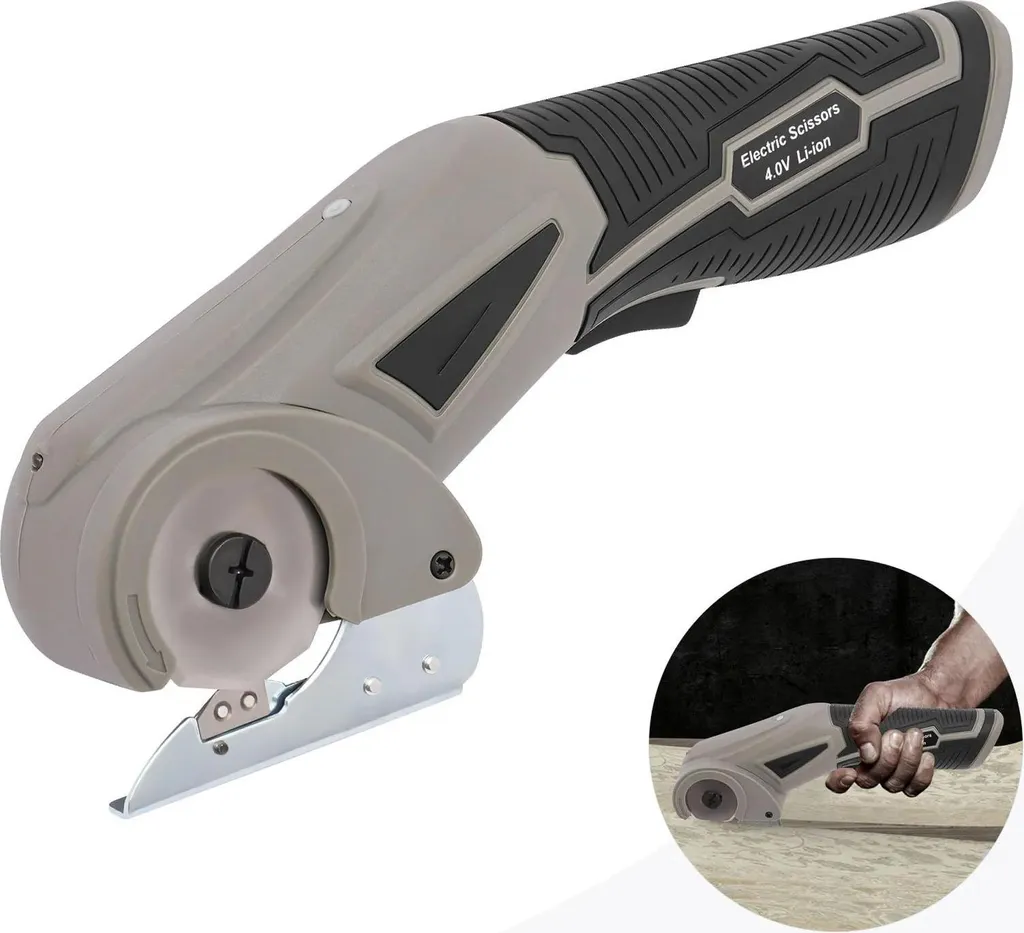 Cisaille électrique grise 220V sans fil ergonomique spécial carton rigide