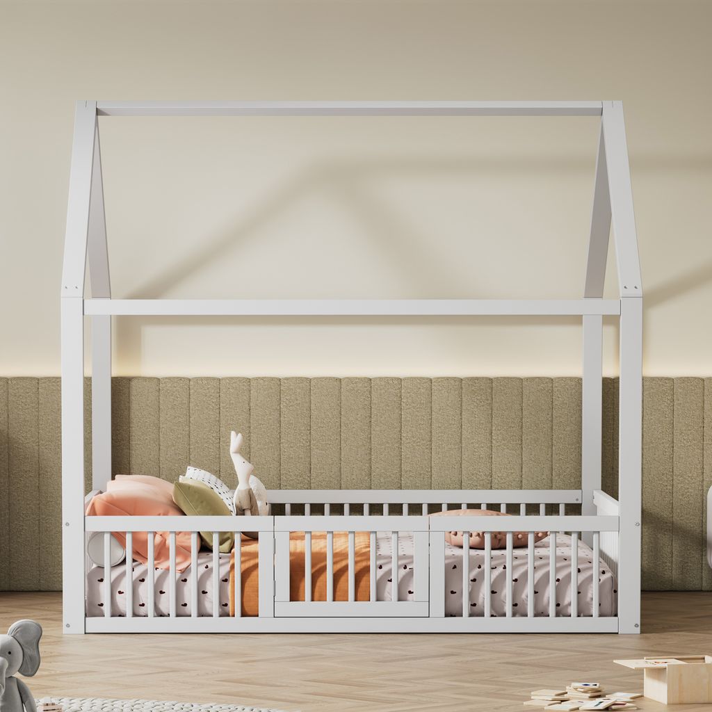 MODFU Lit Double 140x200 - Cadre Bois Pin MDF - Sans Image du produit 