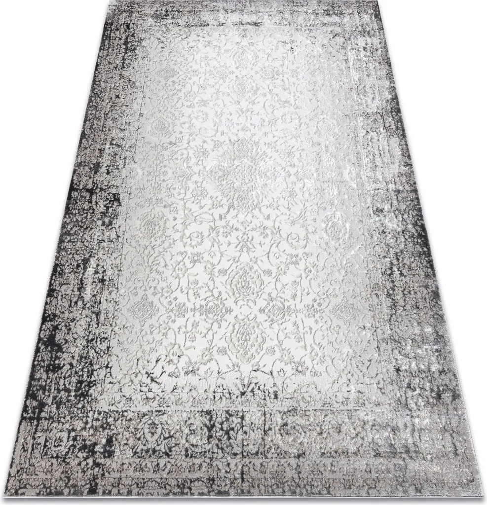 Tapis de salon moderne 120x170 cm BLISS Z226AZ226 coloris gris et crème