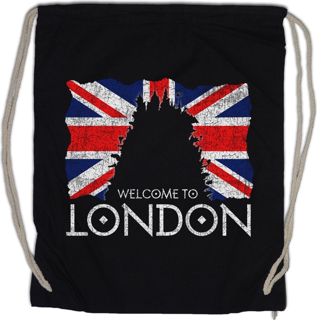 Urban Backwoods Welcome To London, Turnbeutel, Farbe: Schwarz