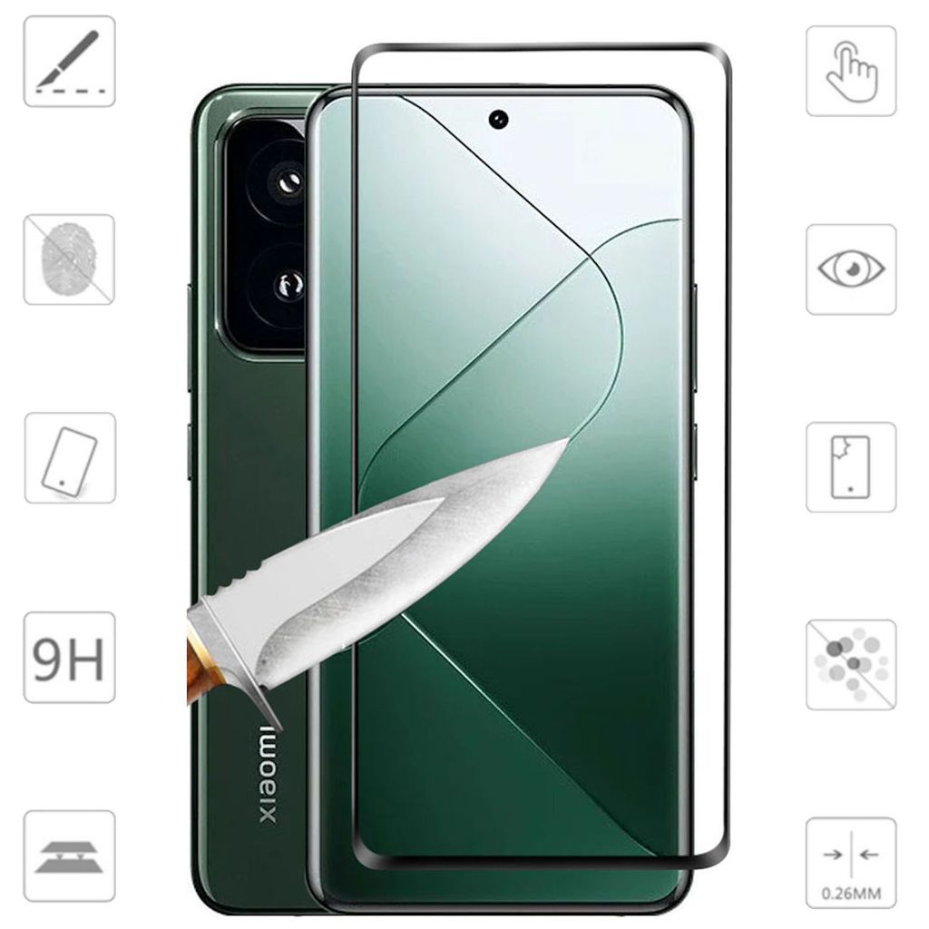 Für Xiaomi 14 Pro 2x 4D Display Full LCD Curved H9 Hart Glas Folie Panzer Schutz Zubehör