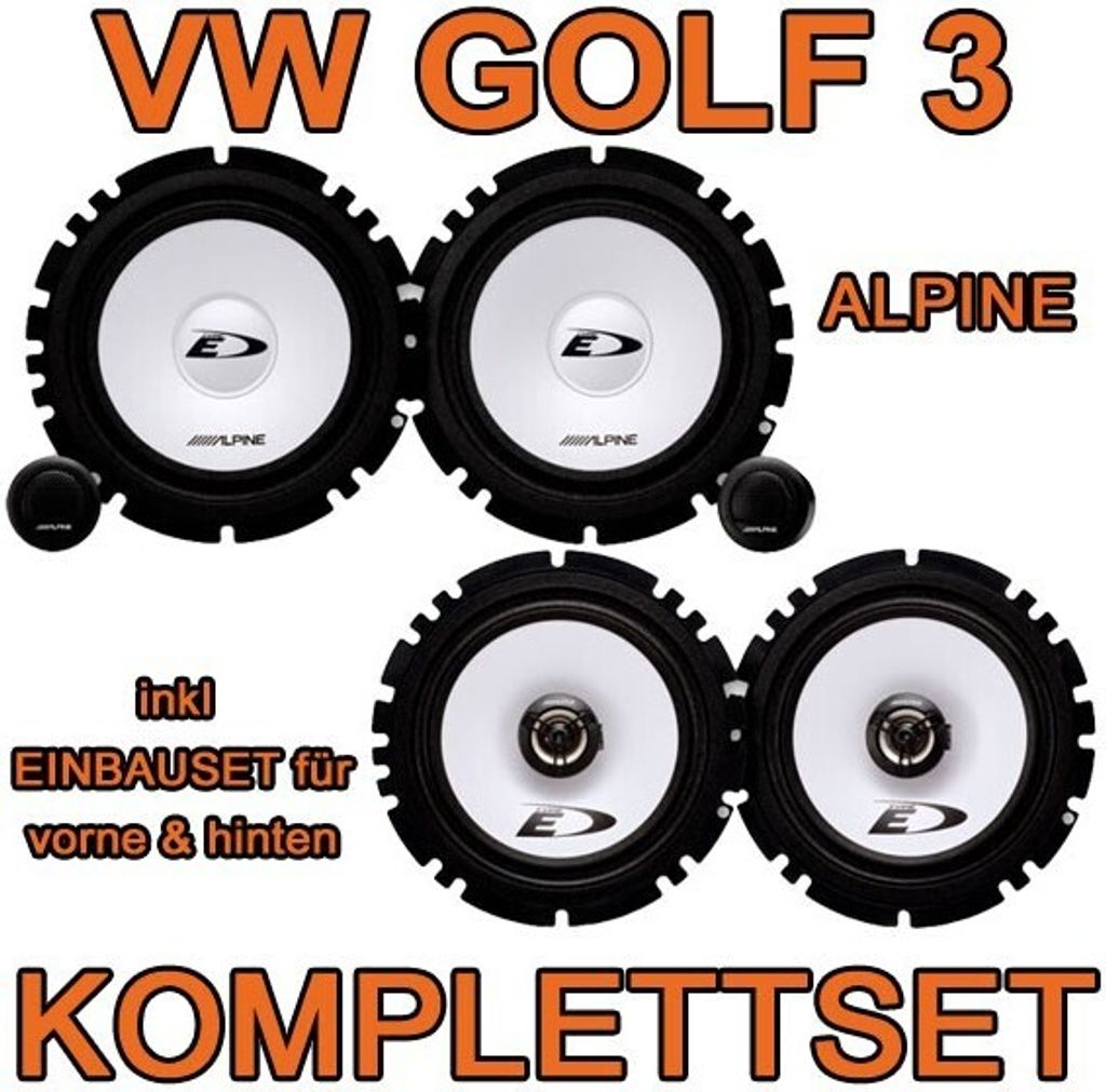 VW Golf 3 - Alpine Komplettset für vorne & hinten
