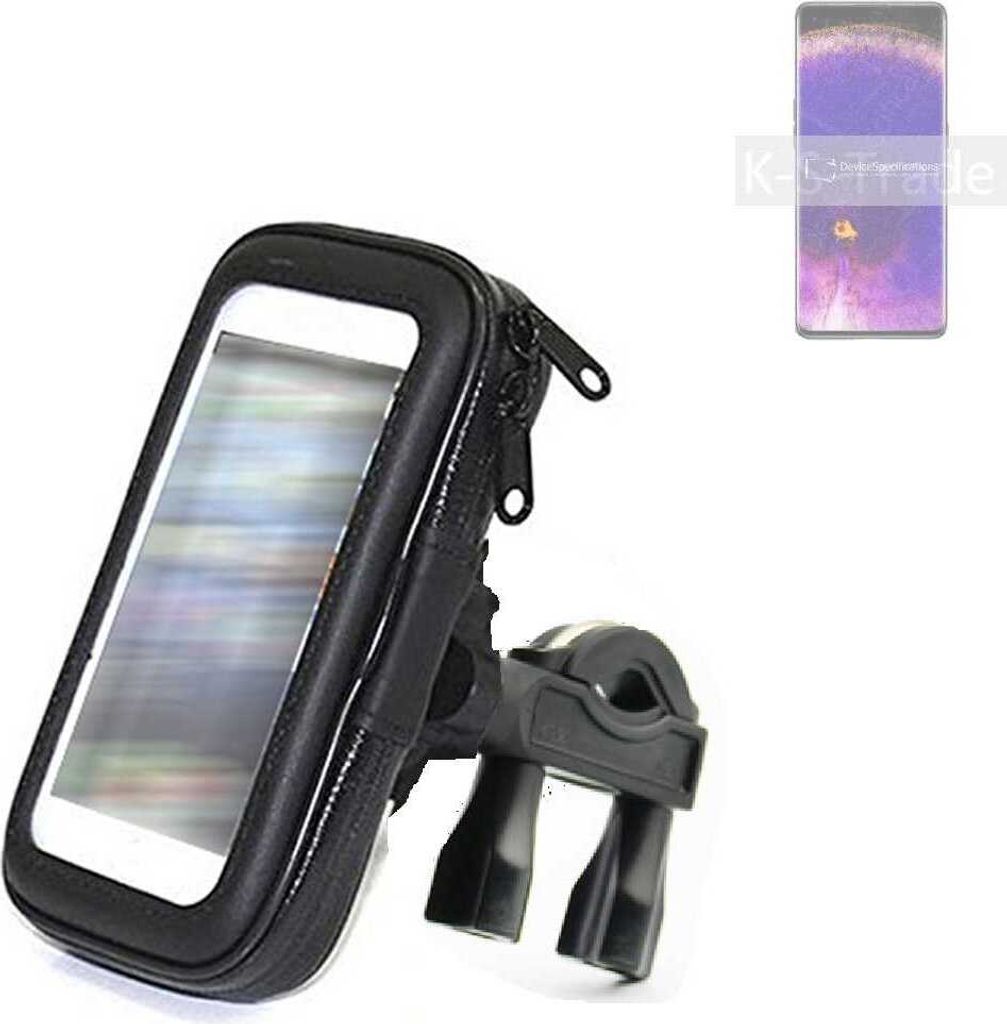 K-S-Trade Fahrrad-Halterung kompatibel mit Oppo Find X5 Handy-Halterung Halter Lenkstange Fahrradhalterung Motorrad Bike Mount Wasserabweisend