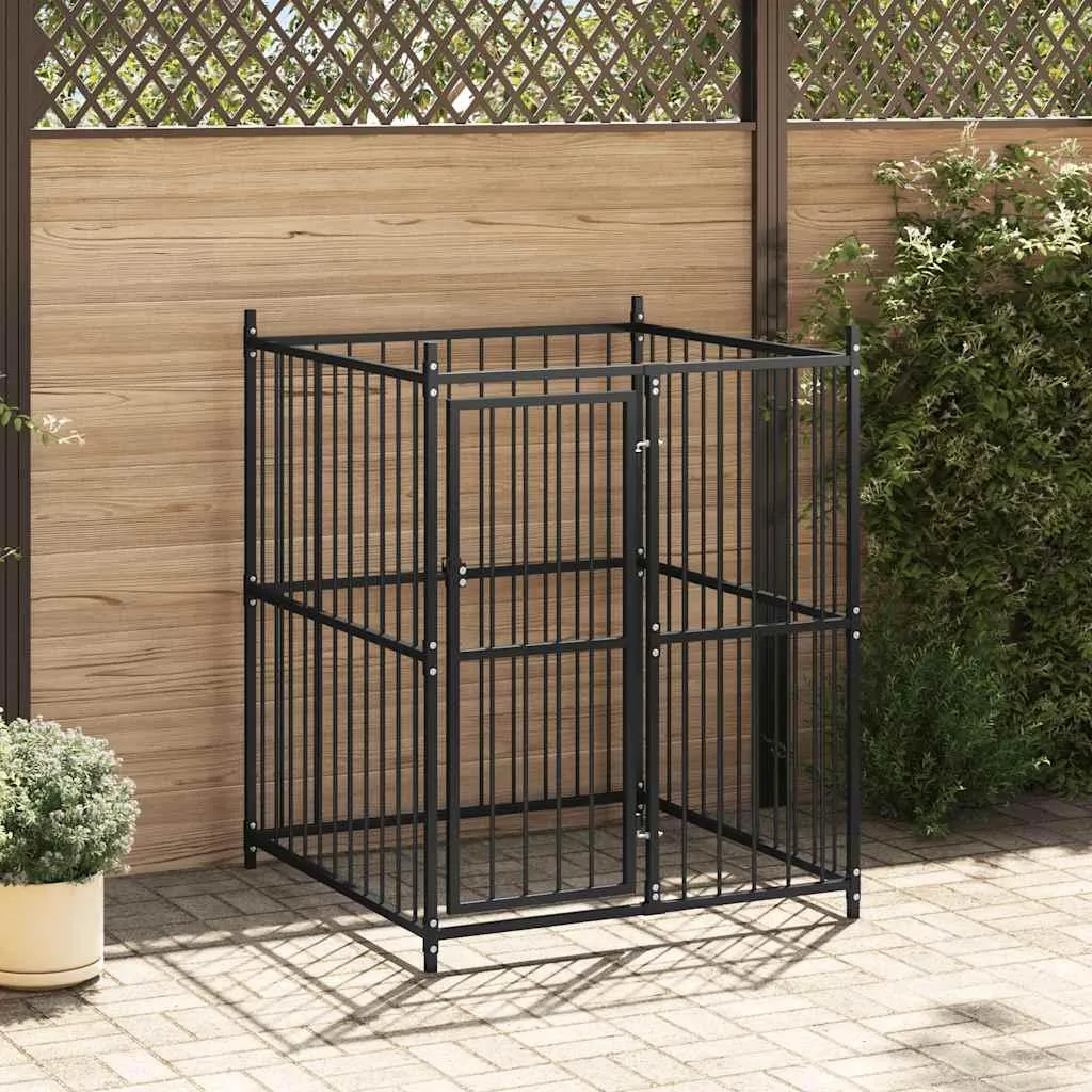 Cage pour chien vidaXL en acier durable 120x120x150 cm anti-rouille