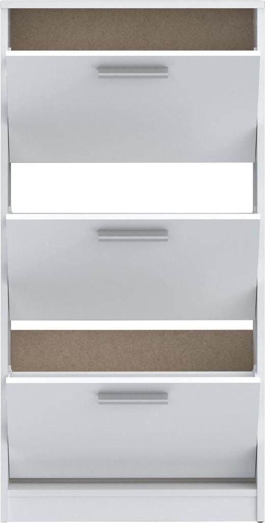 Furniture24 Schuhschränk Msa312-120 Schikipper 58.2 X 115.5 X 20.4 Cm - Weiß Matt