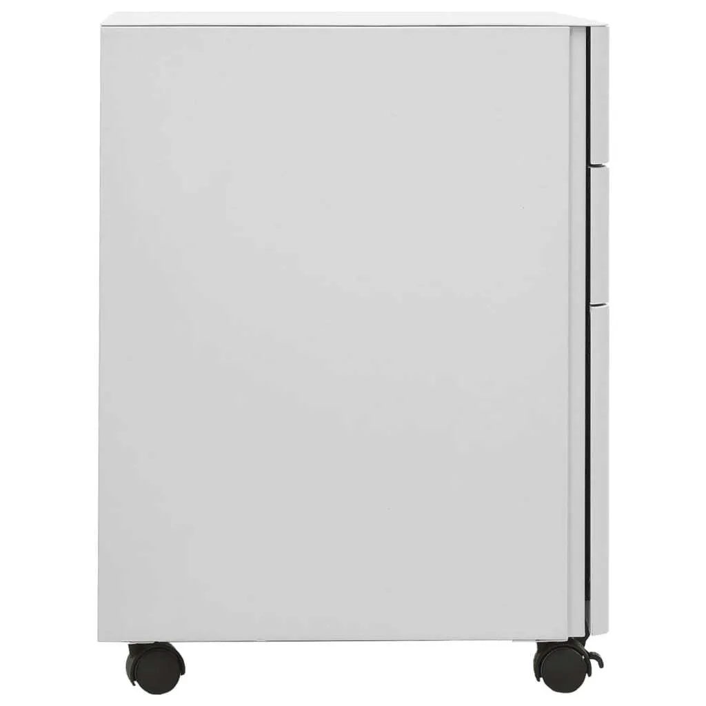Caisson de bureau mobile gris clair armoire à dossiers 30x45x59 cm acier
