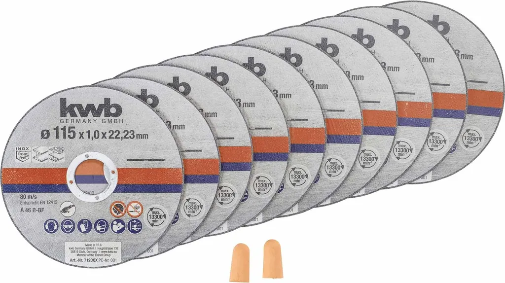 kwb 712021 Set 10 Dischi Taglio 115mm INOX Metallo - Offerta Officina