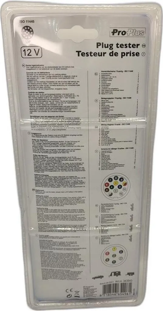 Solution panne électrique : Testeur de prise 13 broches 12V pour attelage