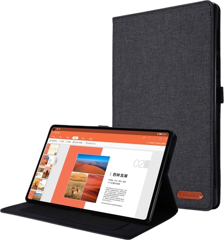 König Design Tablet-Hülle kompatibel mit Realme Pad 10.4 Stoff Smart Cover Case Etui Schwarz