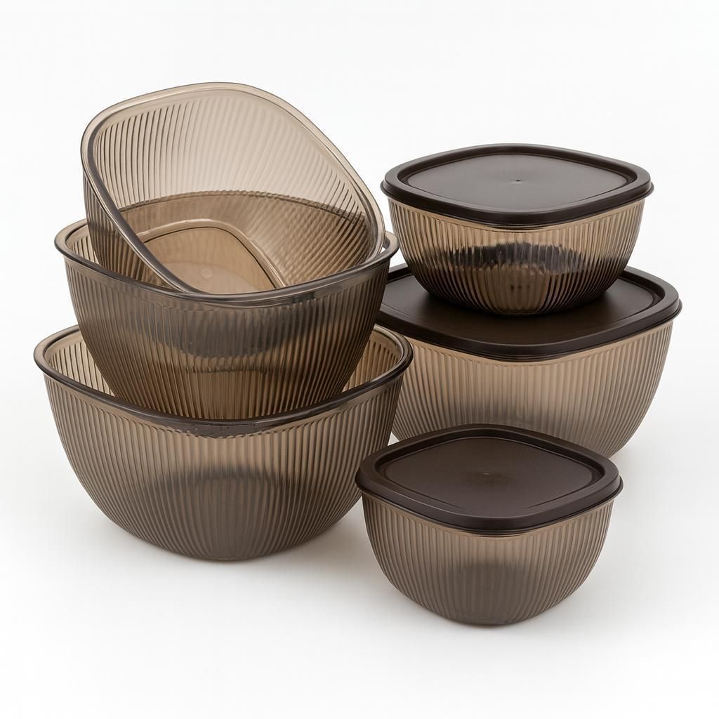 Salatschüssel 5er Set mit Deckel BPA-frei stapelbar Meal Produktbild 