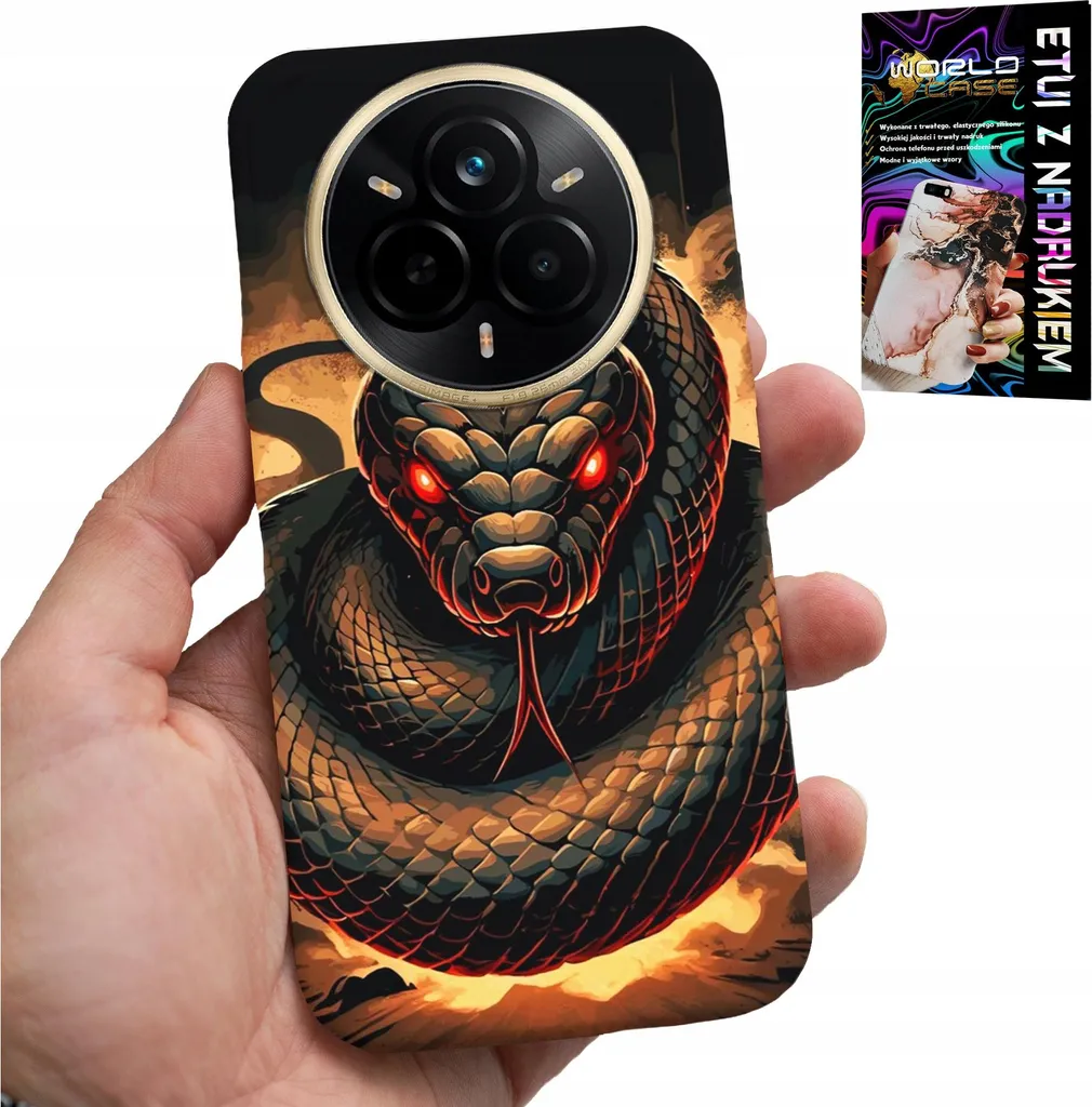Custodia per Realme 14 Pro 5G - Serpente, Serpenti Cobra Serpente a sonagli Custodia + Pellicola protettiva