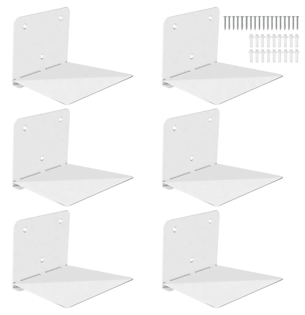 Solution gain de place : 6 étagères murales invisibles en métal blanc
