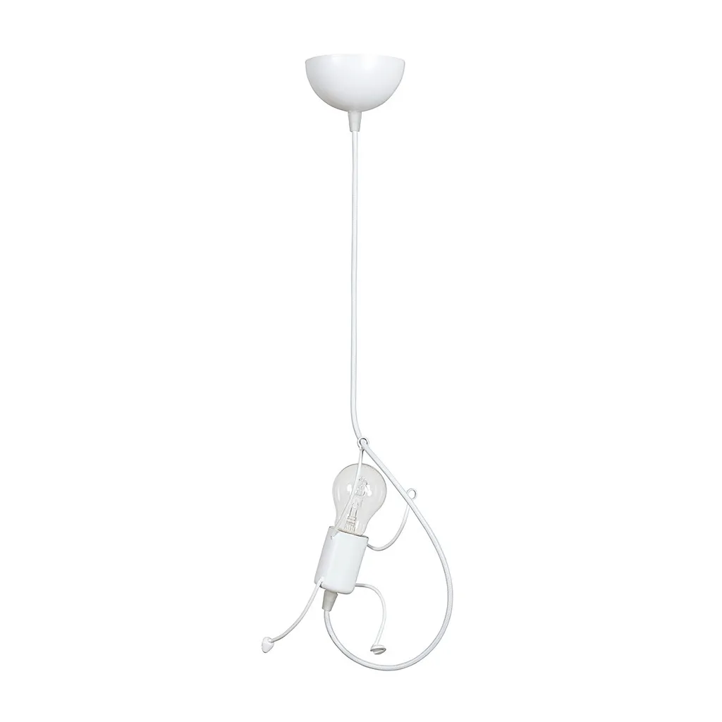Suspension BOBI Blanche Emibig 1xE27 Métal 60x14x14 cm - Design Épuré