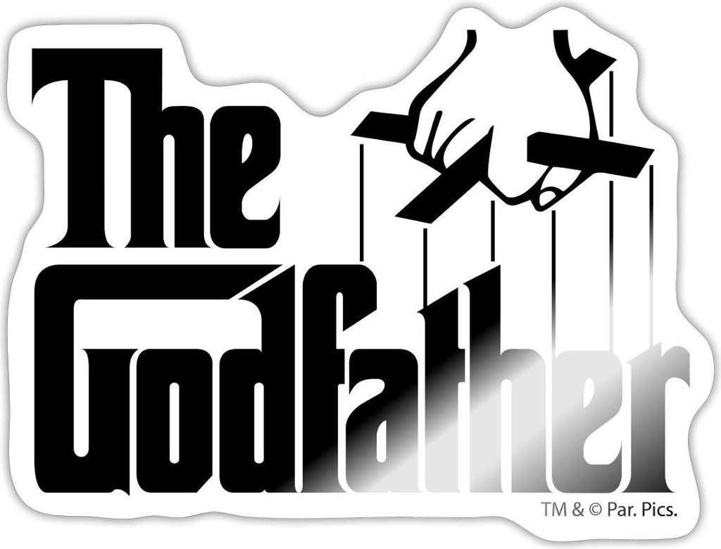 Spreadshirt Der Pate The Godfather Marionette Logo Sticker Aufkleber, 10 x 10 cm, Weiß glänzend