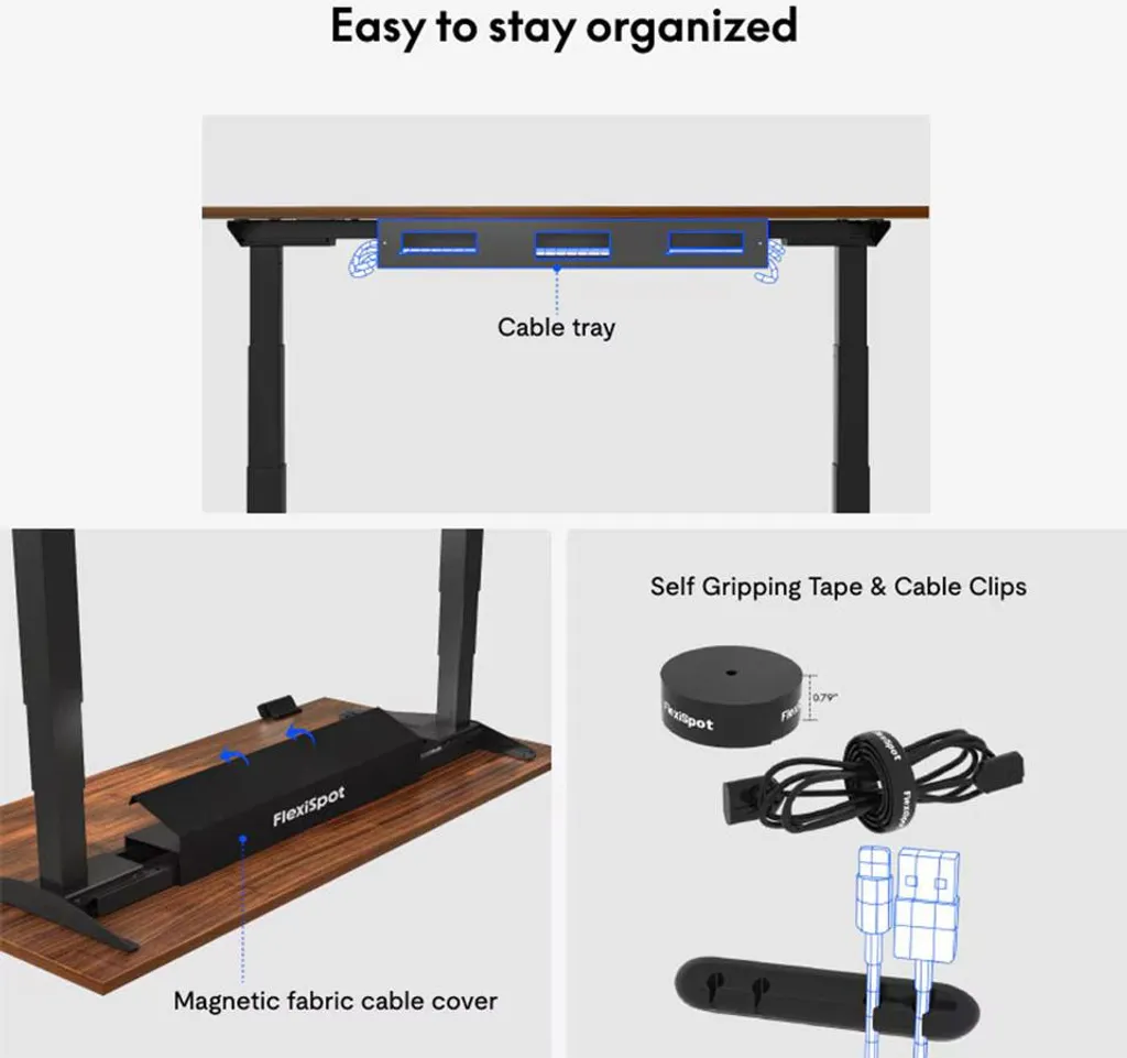 Bureau assis debout E7B-Pro-EUV3 Premium Noir - Cadre motorisé robuste