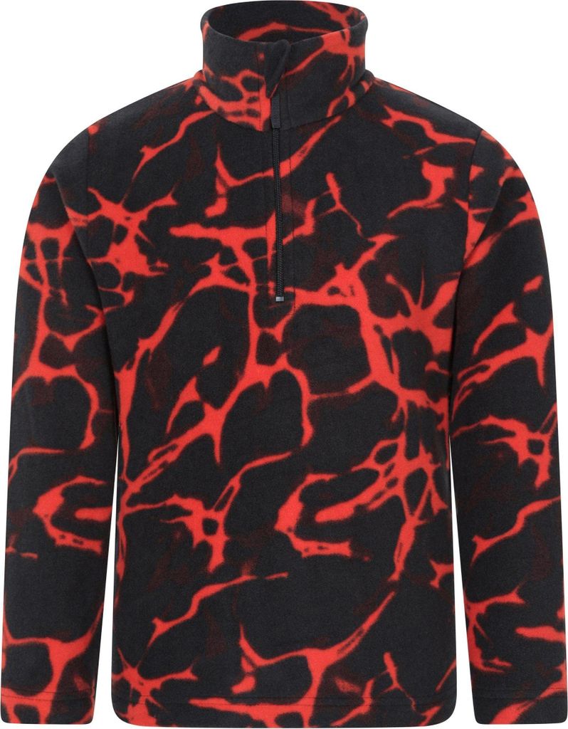 Mountain Warehouse - "Pursuit" Fleece für Kinder, mit halbem Reißverschluss, Micro-Vlies MW4508 (98) (Schwarz/Rot)