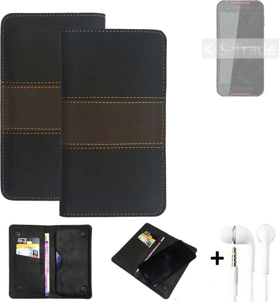 K-S-Trade Handyhülle + Kopfhörer kompatibel mit Cubot Quest Lite Schutzhülle Walletcase Bookstyle Tasche Schutz Case Hülle Wallet Cover Kunstleder