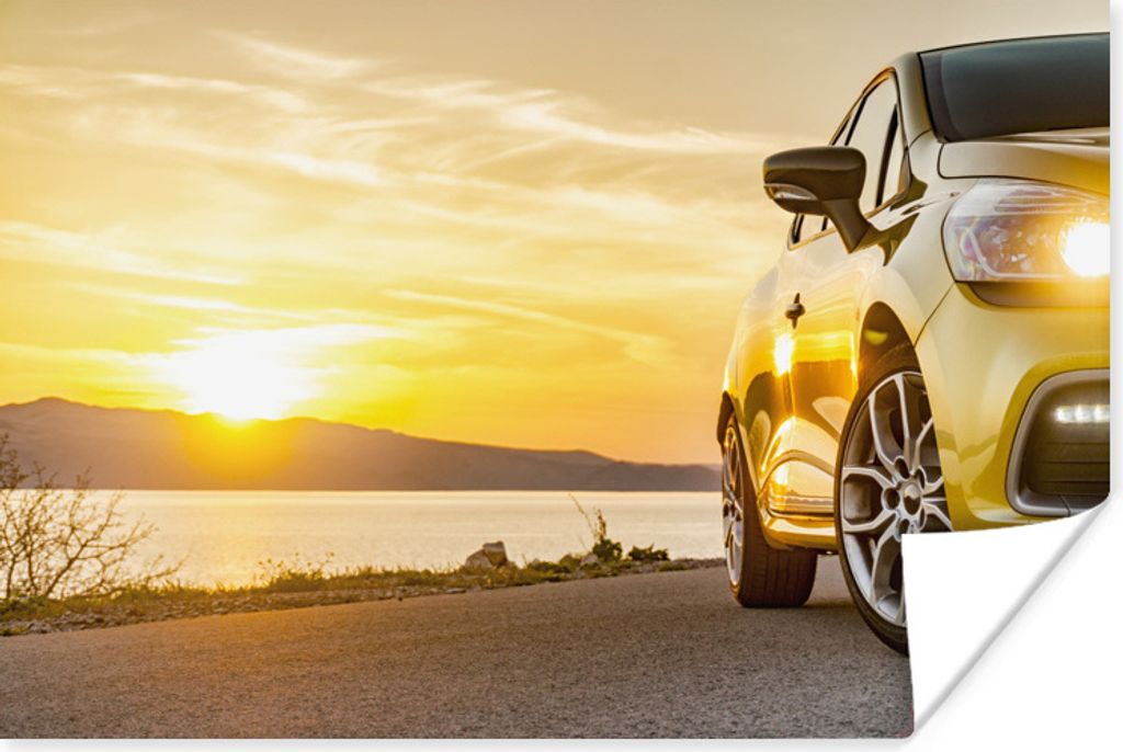 MuchoWow Poster Auto - Strand - Sonne 180x120 cm - Fotoplakat