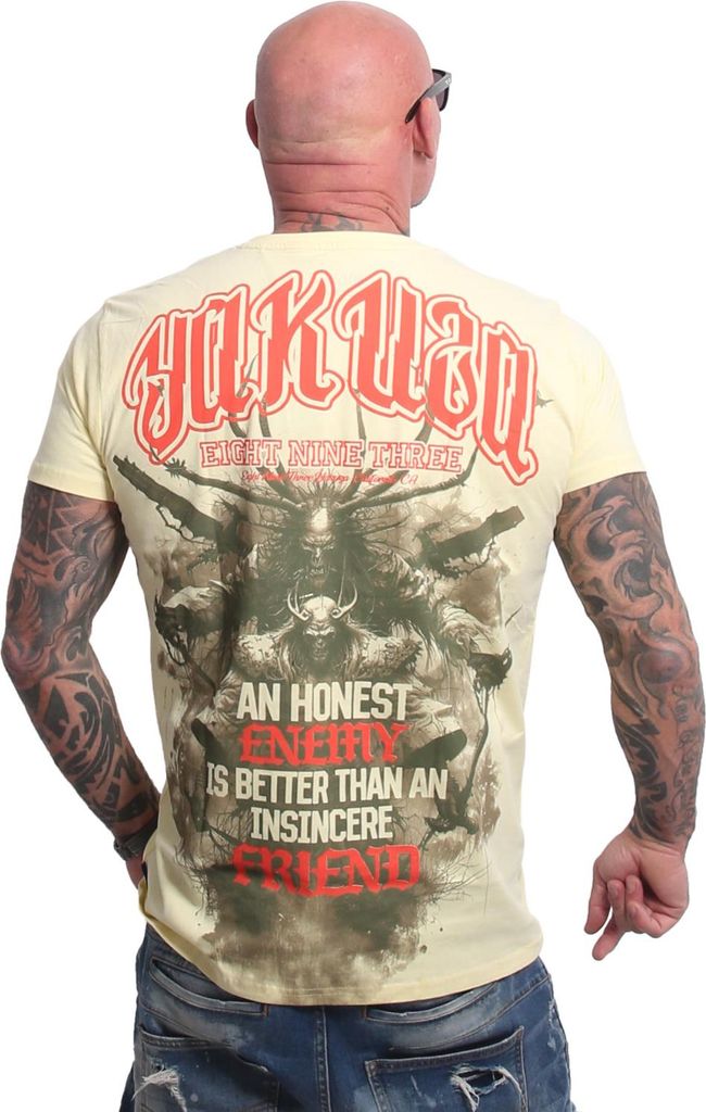 Yakuza Herren Enemy Regular T-Shirt, French Vanilla, 6XL