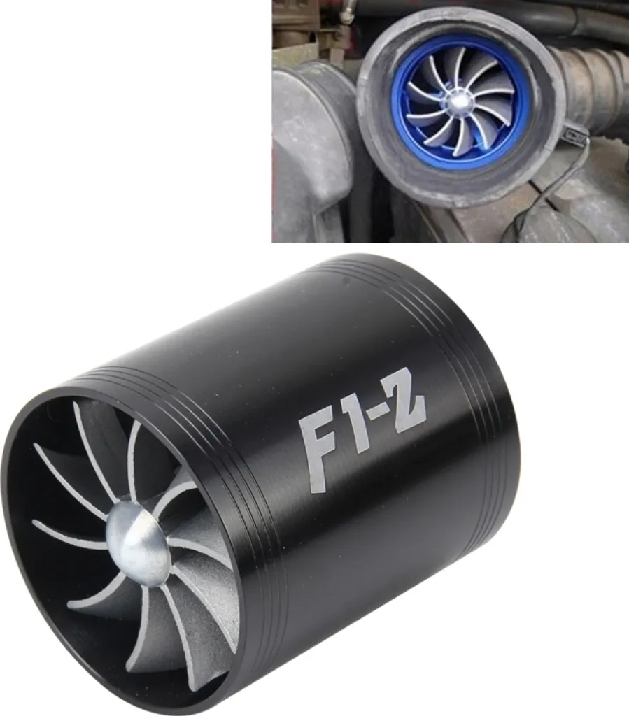 Turbonatore F1-Z Doppia Ventola Acciaio Nero - Kit Risparmio Benzina