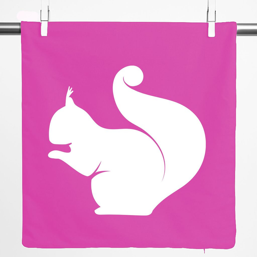 Huuraa Kissenbezug Eichhörnchen Silhouette 40x40cm Fuchsia Baumwolle Dekokissenbezug Geschenkidee