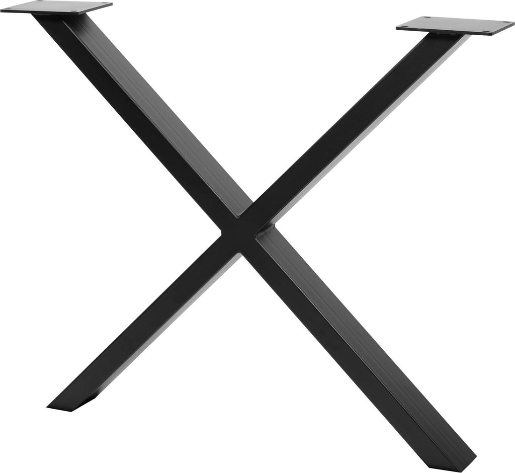 GTV - Rahmenfuß INDUSTRIA, Kreuz, H=710 mm, B=820 mm, Profil 80 x 40, Stahl, schwarz - Tischbeine Moebelfuesse Metall - Rückenlehnenhalter DIY Es...