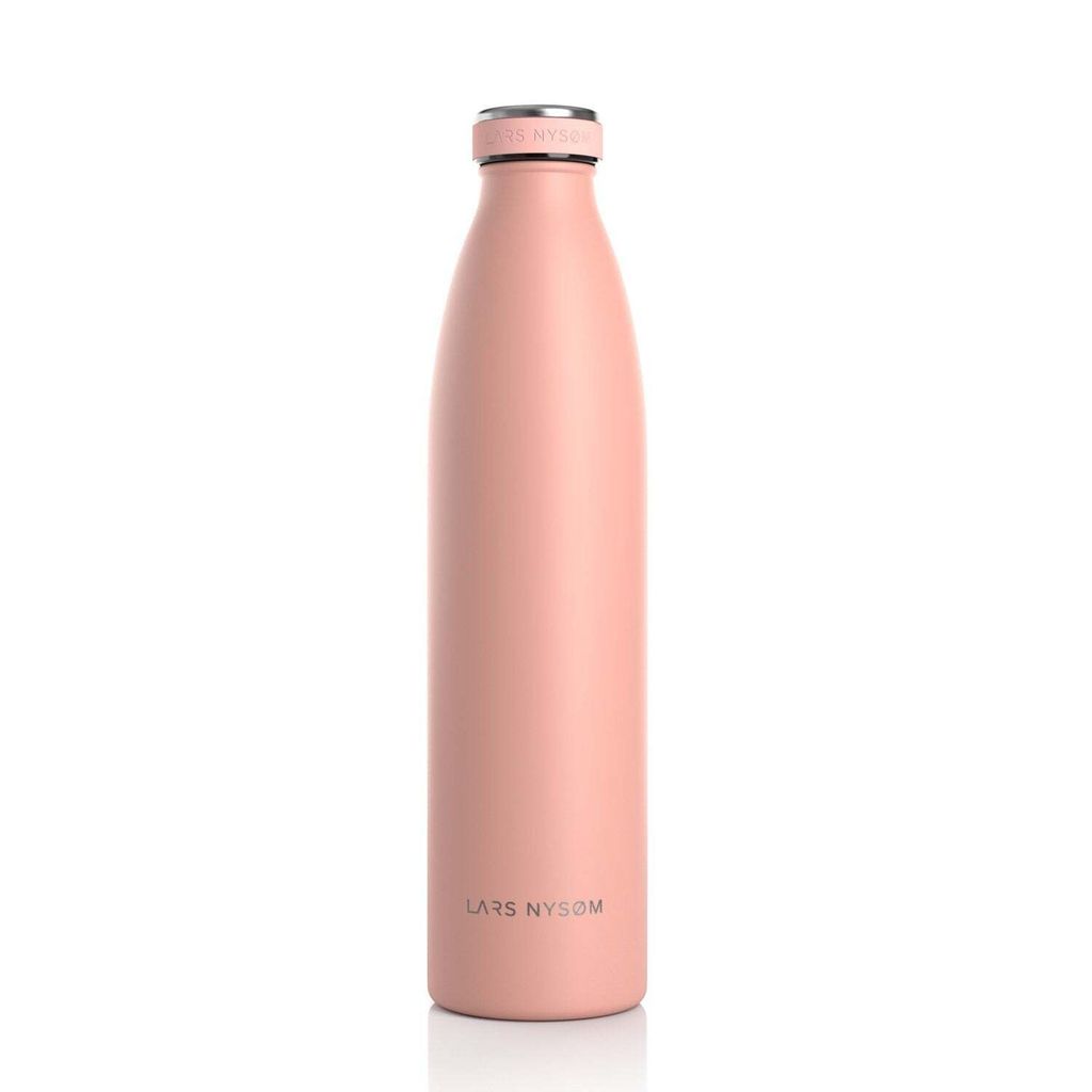 LARS NYSØM Trinkflasche Edelstahl | BPA-freie Isolierflasche | Auslaufsichere Wasserflasche für Sport, Fahrrad, Hund, Baby, Kinder 1000ml Nude