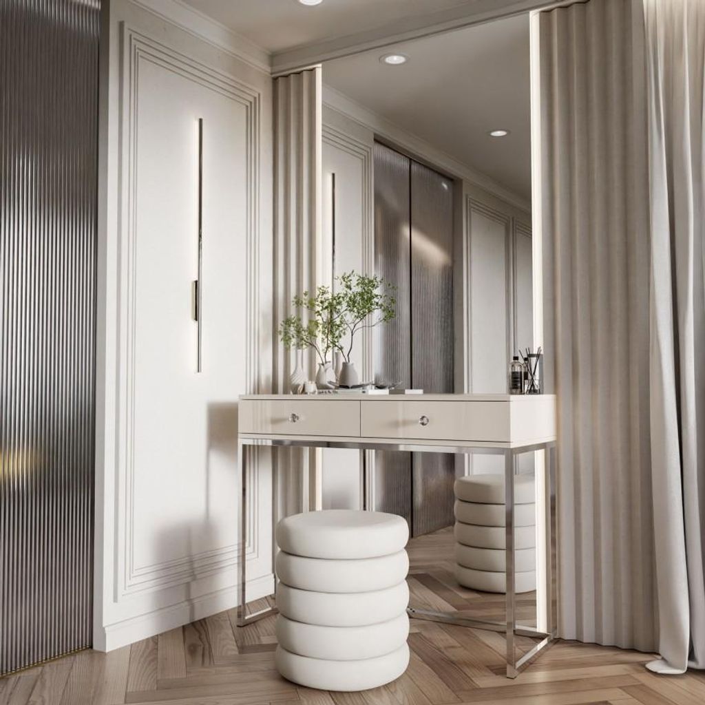 Konsole GLAMOUR auf CHROM-Gestell mit Griffen
