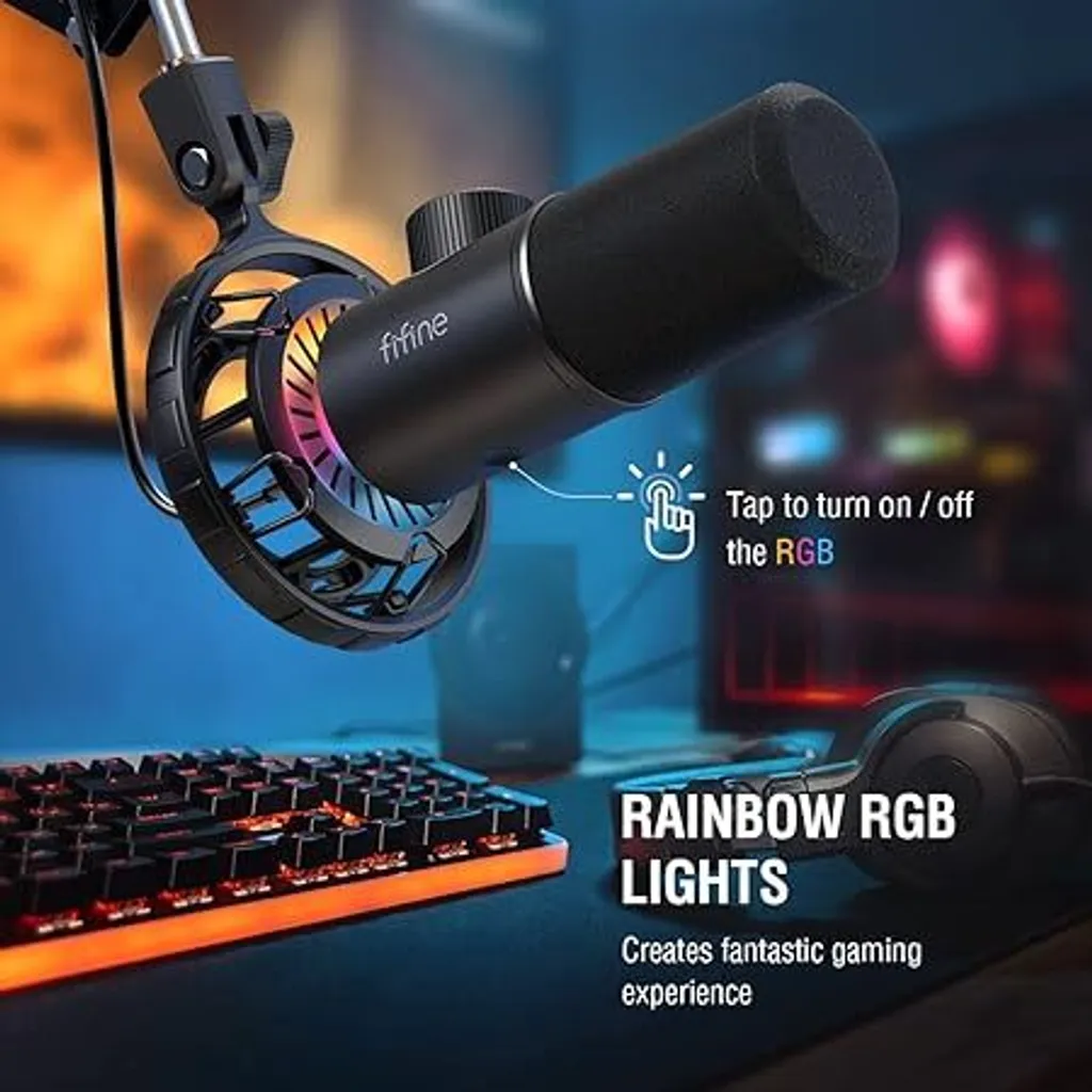 Microphone pour Streaming et Discord avec Réduction de Bruit et Sortie Jack