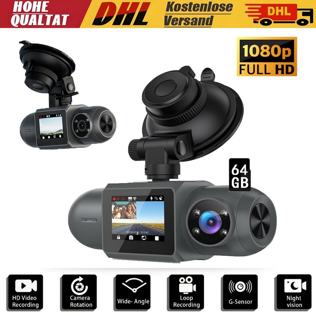 Dashcam Auto Vorne Hinten - Dash Cam 1080P Dasch Camera Produktbild 