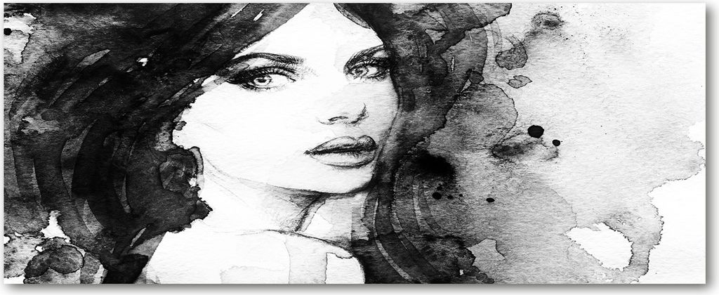 Tulup Küchenrückwand Spritzschutz aus Glas -125x50 -Spritzschutz auf gehärtetes Glas Deko Kunst Frauenporträt