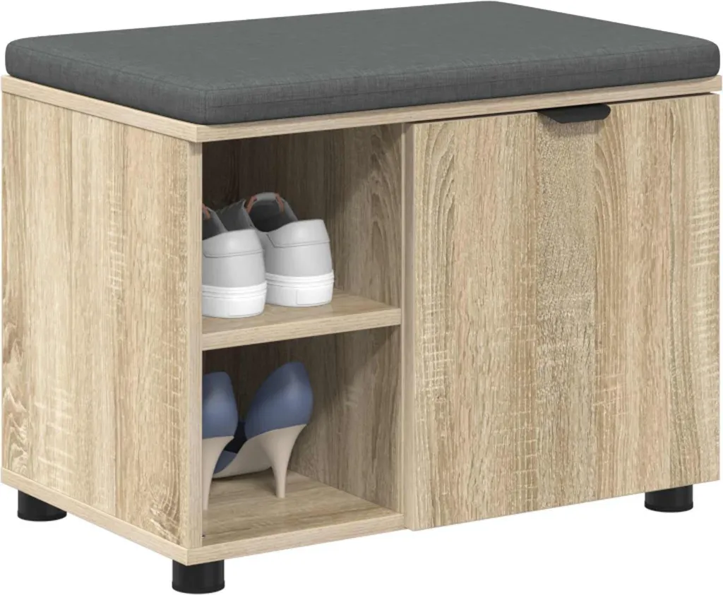 Banc d'entrée compact contre le désordre - Rangement Chêne Sonoma 60cm