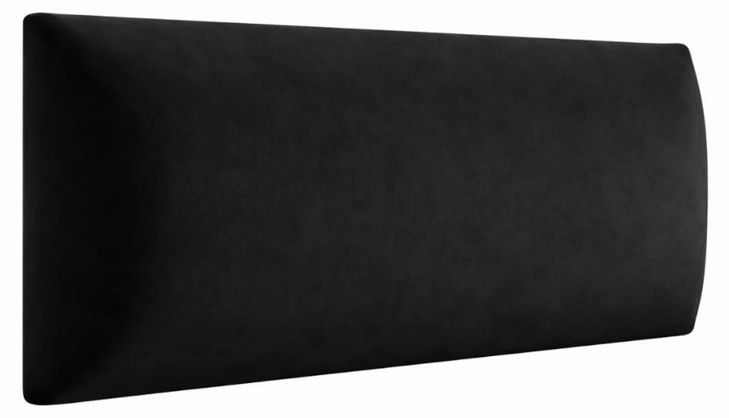 Angelo | Wandkissen - Wandpolster - 3D Wandpaneele Bett - 100x20 cm - Schwarz - Gepolstert Paneele Wand - RECHTECK