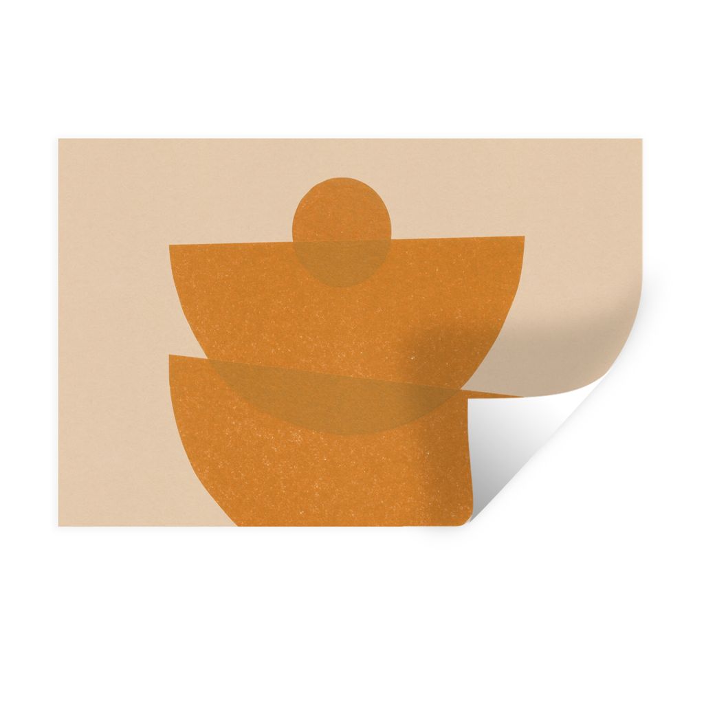 MuchoWow Wandtattoo Wandsticker Wandaufkleber Geometrie - Formen - Gelb - Pastell 120x80 cm Selbstklebend und Repositionierbar - Selbstklebend - ...