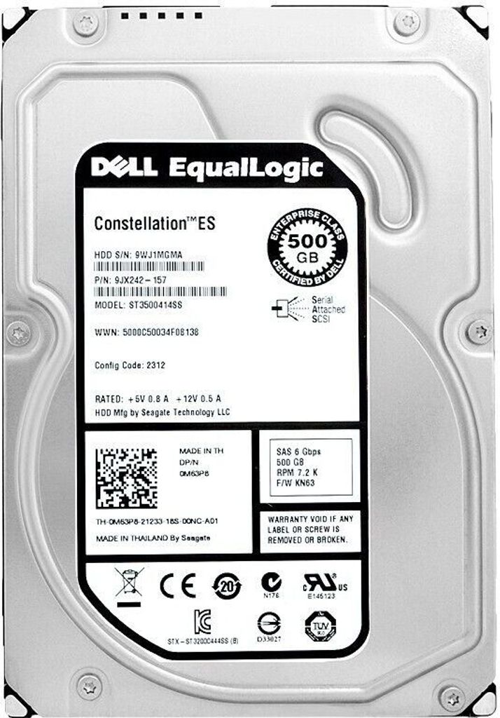 Festplatte Dell 500GB ST3500414SS 7200Rpm Sas II 3.5'' Zoll 0M63P8