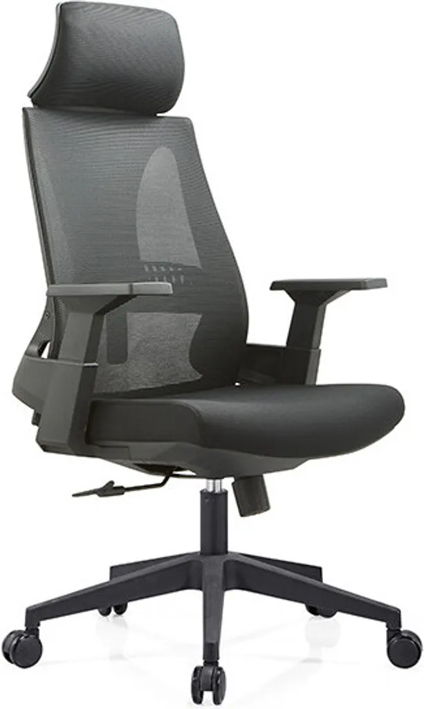 Chaise de bureau DANTE pivotante et réglable en hauteur, Noir, 72x72 cm