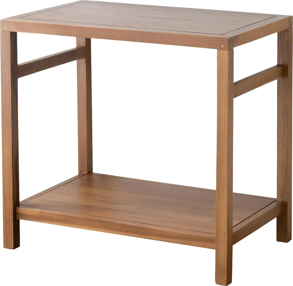 Meuble sous vasque DEWI 80cm en teck massif finition naturelle mate