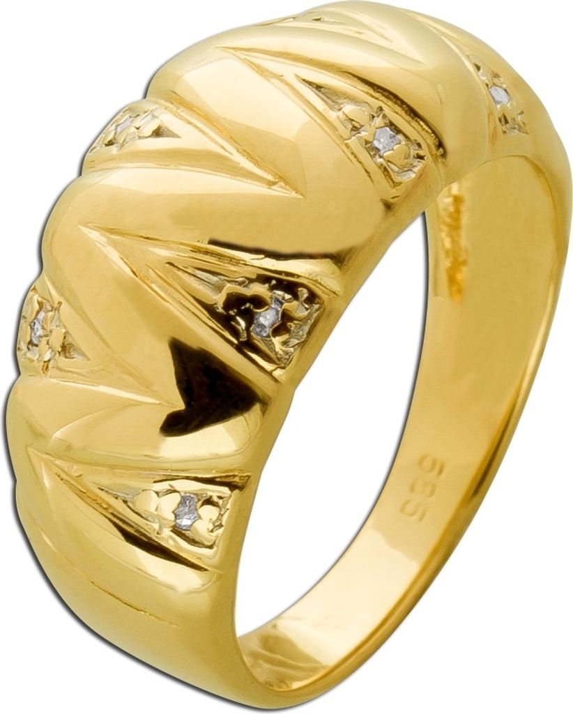 Diamantring Gold 585 14 Karat Diamanten 0.07ct W I1 16