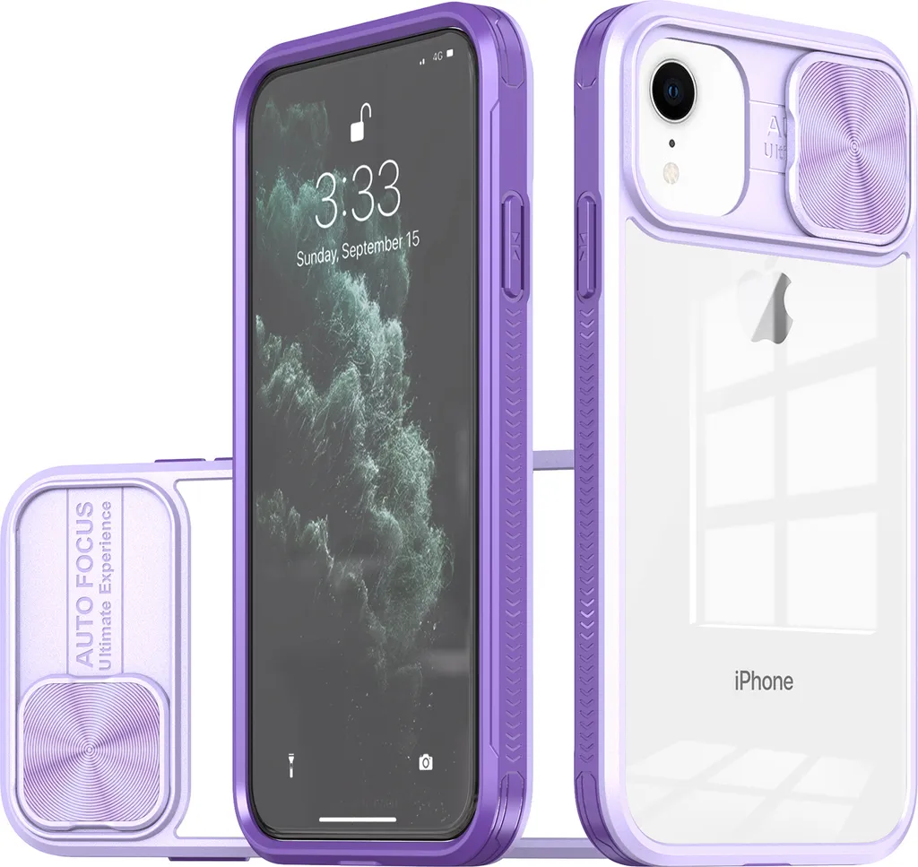 Cover in Silicone per iPhone 11, Fotocamera Protetta - Bordo Nero Cromato - Italiano