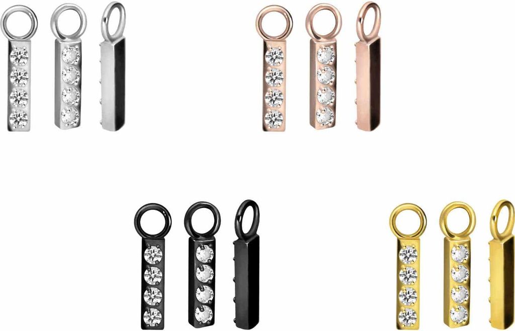 Chirurgenstahl Anhänger für Clicker KRISTALLBALKEN