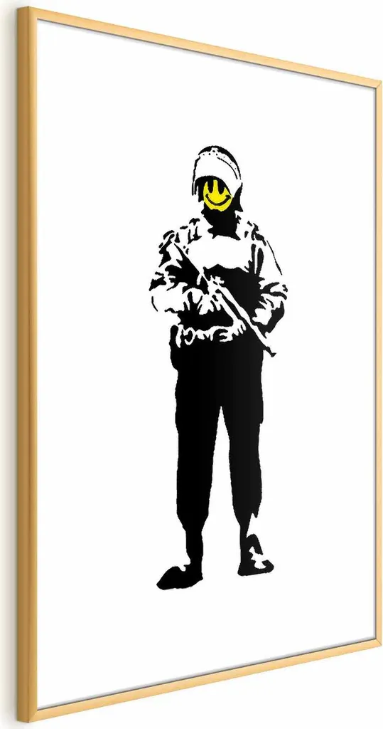 Poster Poliziotto Sorridente 40x60 con Cornice Oro - Arredo Ufficio