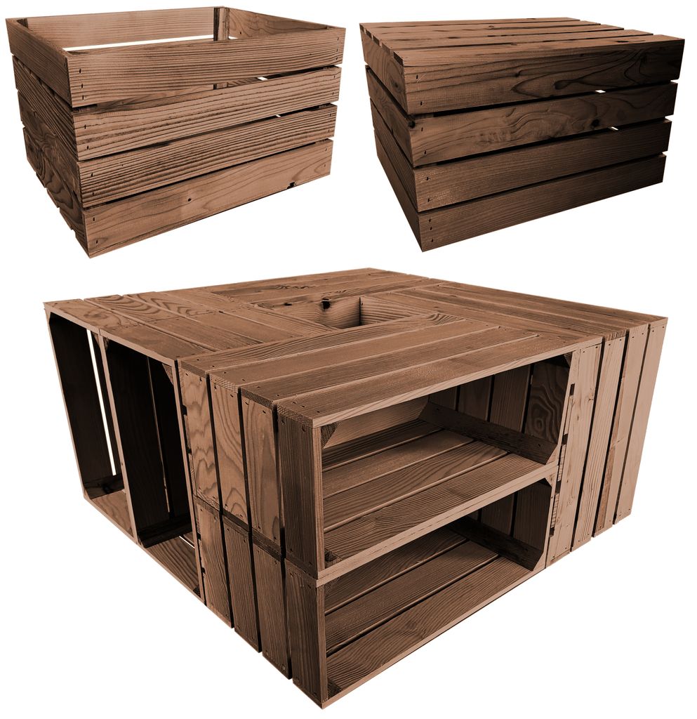 Lermowood Holzkisten 50 x 20 x 30cm Eiche Dekokisten aus