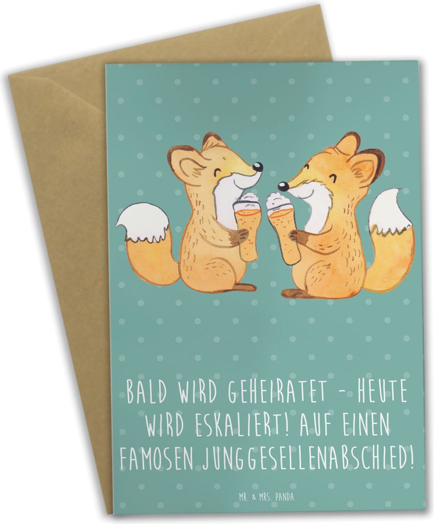 Mr. & Mrs. Panda Klappkarte Junggesellenabschied Eskalation Produktbild 