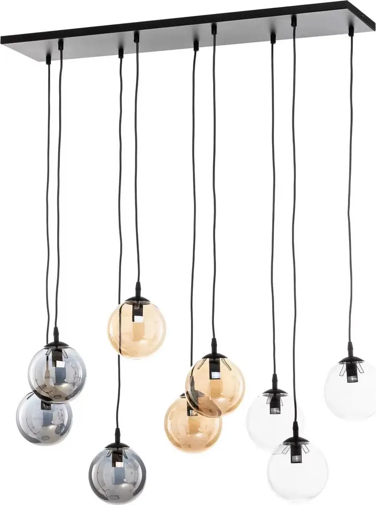 Suspension Plafonnier Multi-bras Cosmo 9 Noir et Or pour Salon - 7